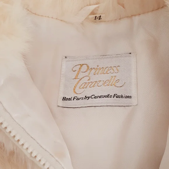 Beige/Natual white fur jacket - Picture 5 of 5